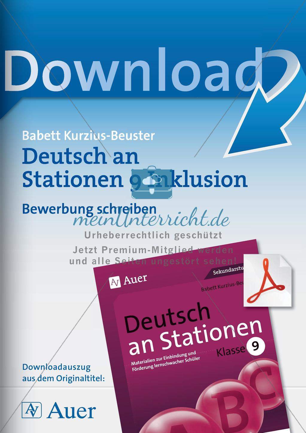 Deutsch an Stationen/Inklusion: Bewerbung schreiben Preview 1