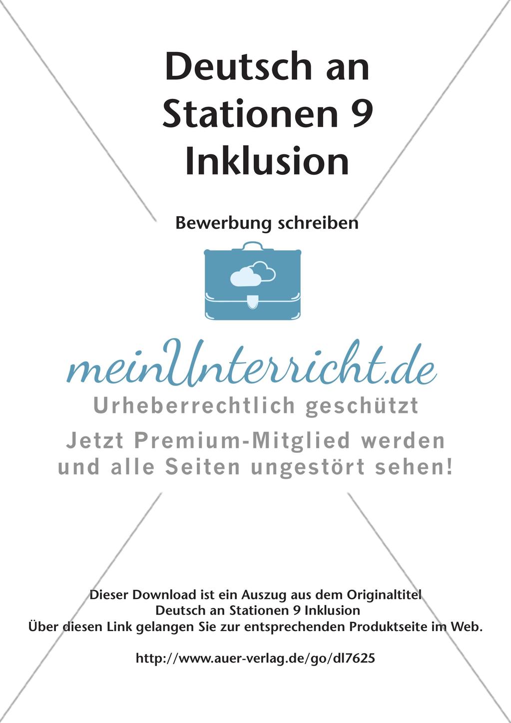 Deutsch an Stationen/Inklusion: Bewerbung schreiben Preview 2