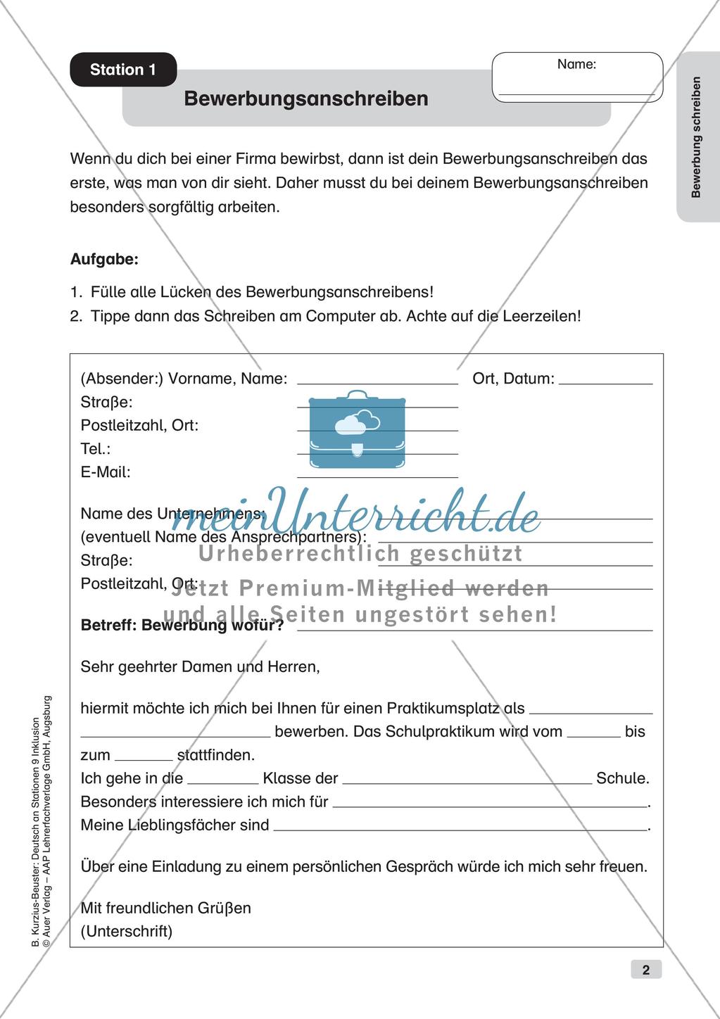 Deutsch an Stationen/Inklusion: Bewerbung schreiben Preview 4