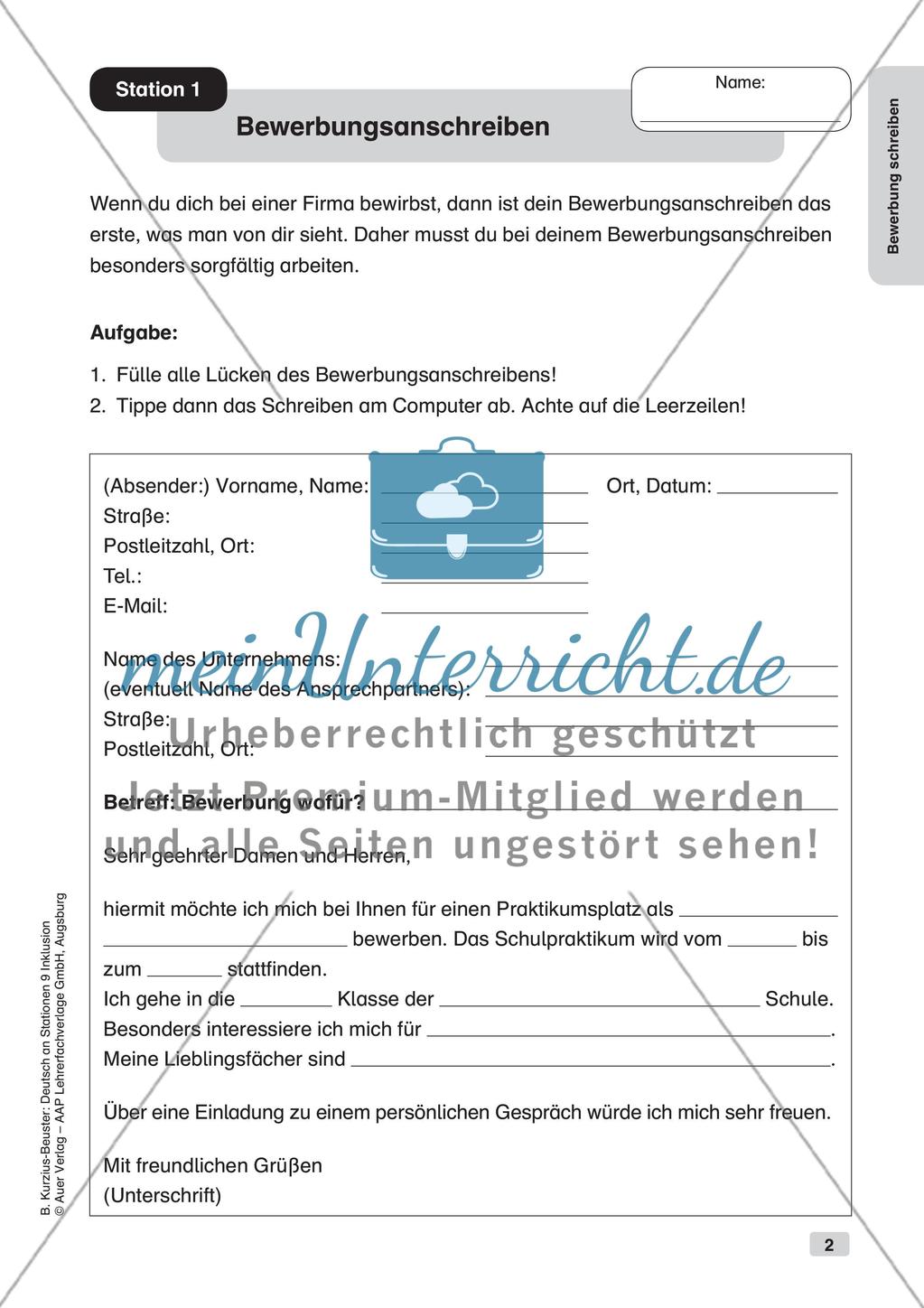 Deutsch an Stationen/Inklusion: Bewerbung schreiben Preview 4