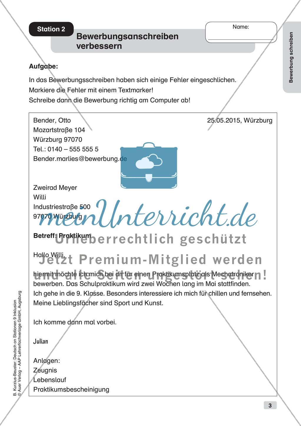 Deutsch an Stationen/Inklusion: Bewerbung schreiben Preview 5
