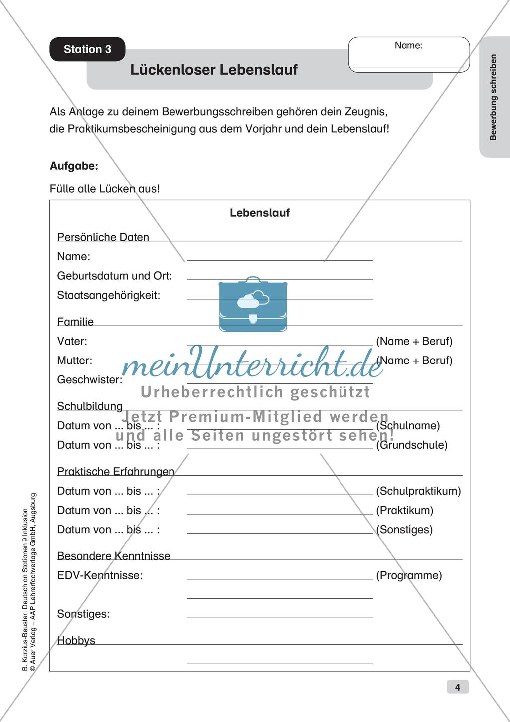 Deutsch an Stationen/Inklusion: Bewerbung schreiben Preview 6