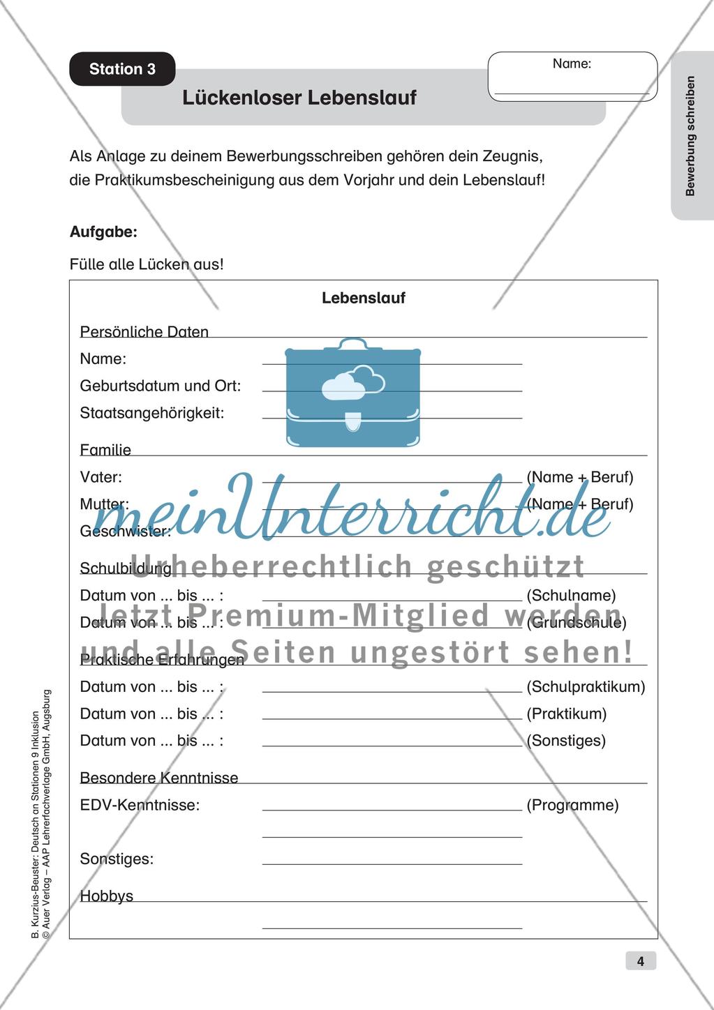 Deutsch an Stationen/Inklusion: Bewerbung schreiben Preview 6