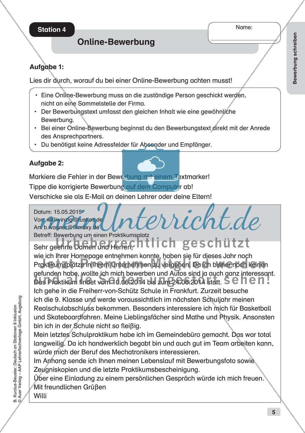 Deutsch an Stationen/Inklusion: Bewerbung schreiben Preview 7