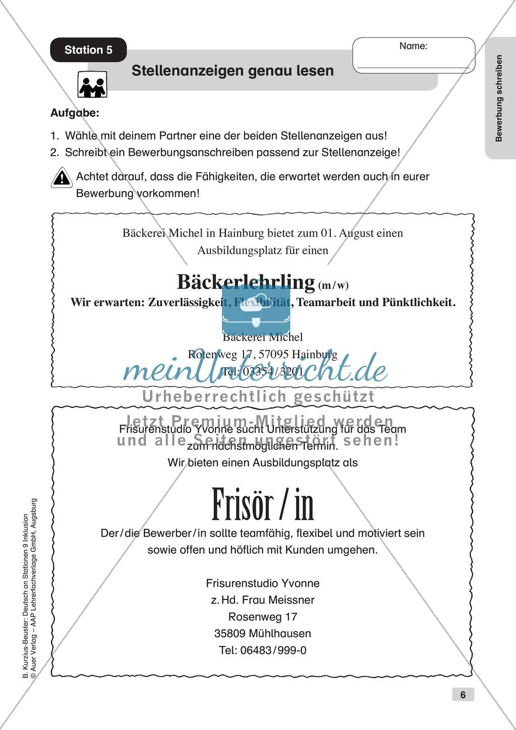 Deutsch an Stationen/Inklusion: Bewerbung schreiben Preview 8