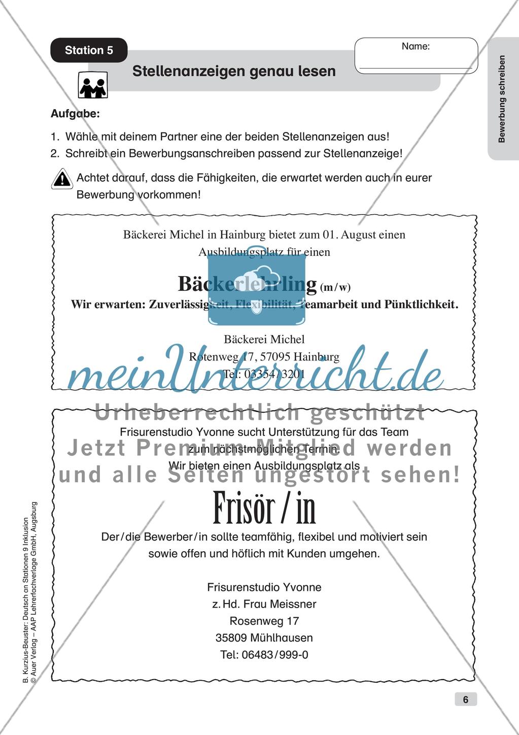 Deutsch an Stationen/Inklusion: Bewerbung schreiben Preview 8