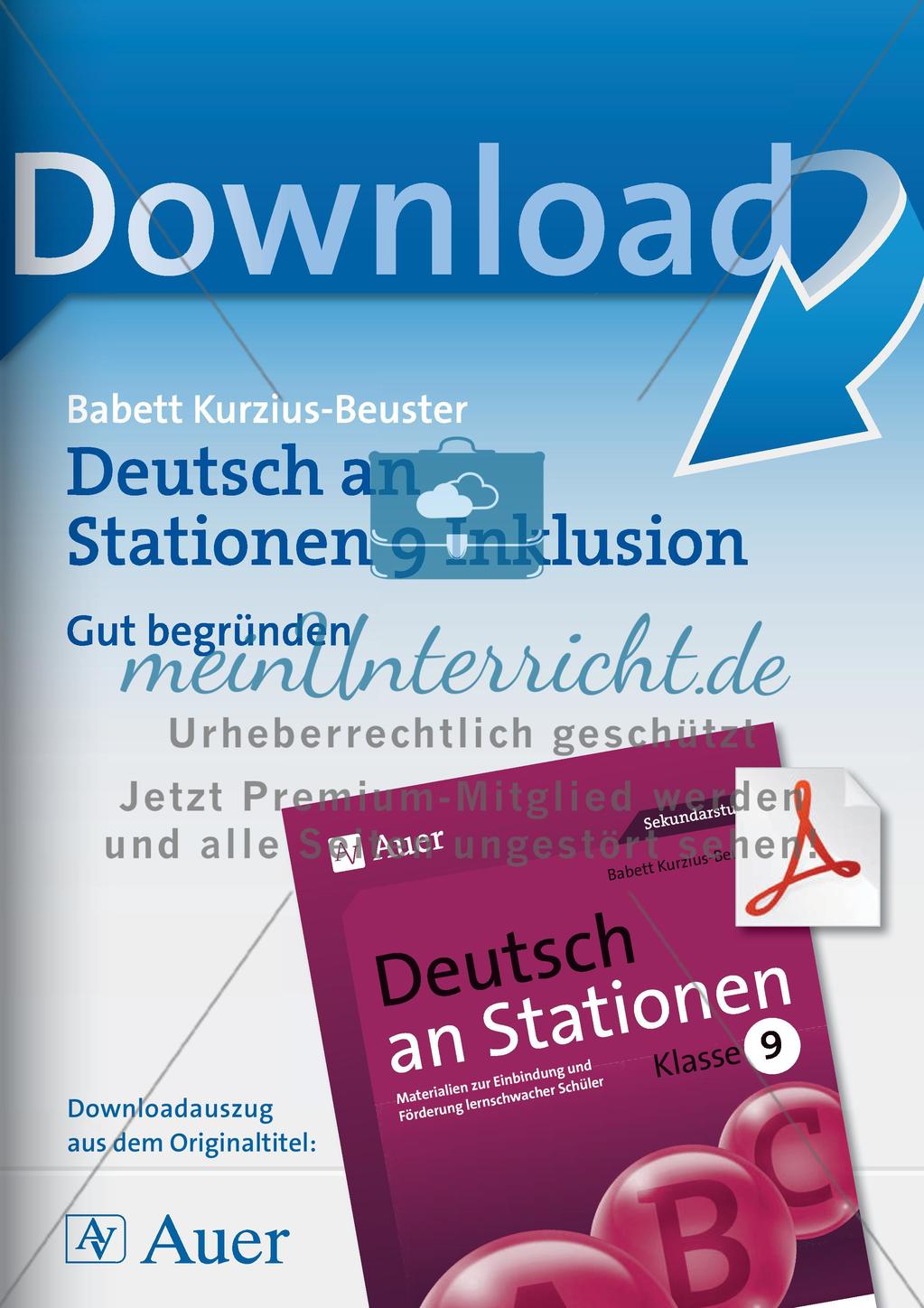 Deutsch an Stationen/Inklusion: Gut begründen Preview 1