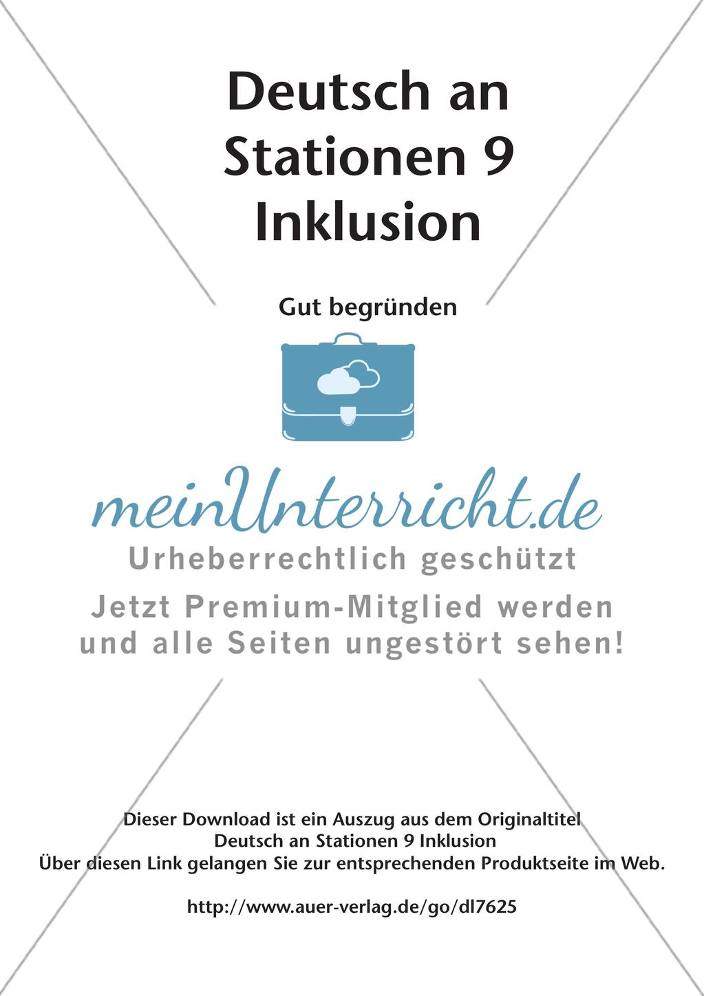 Deutsch an Stationen/Inklusion: Gut begründen Preview 2