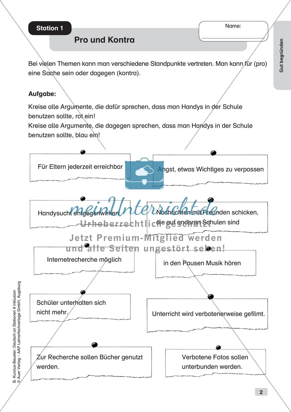 Deutsch an Stationen/Inklusion: Gut begründen Preview 4
