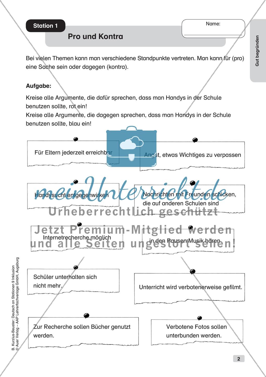 Deutsch an Stationen/Inklusion: Gut begründen Preview 4