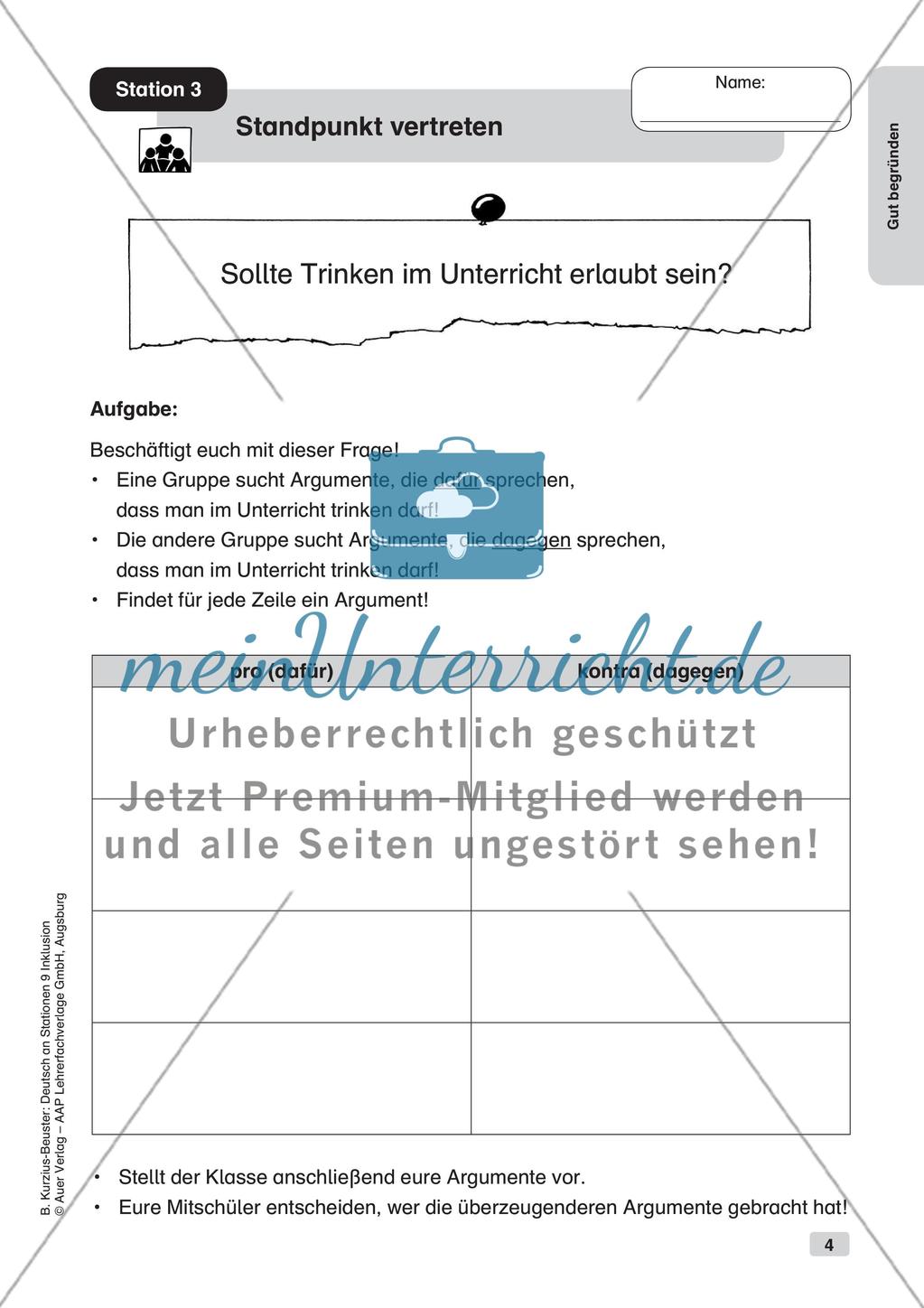 Deutsch an Stationen/Inklusion: Gut begründen Preview 6
