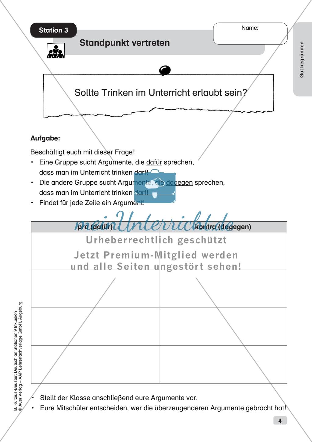 Deutsch an Stationen/Inklusion: Gut begründen Preview 6