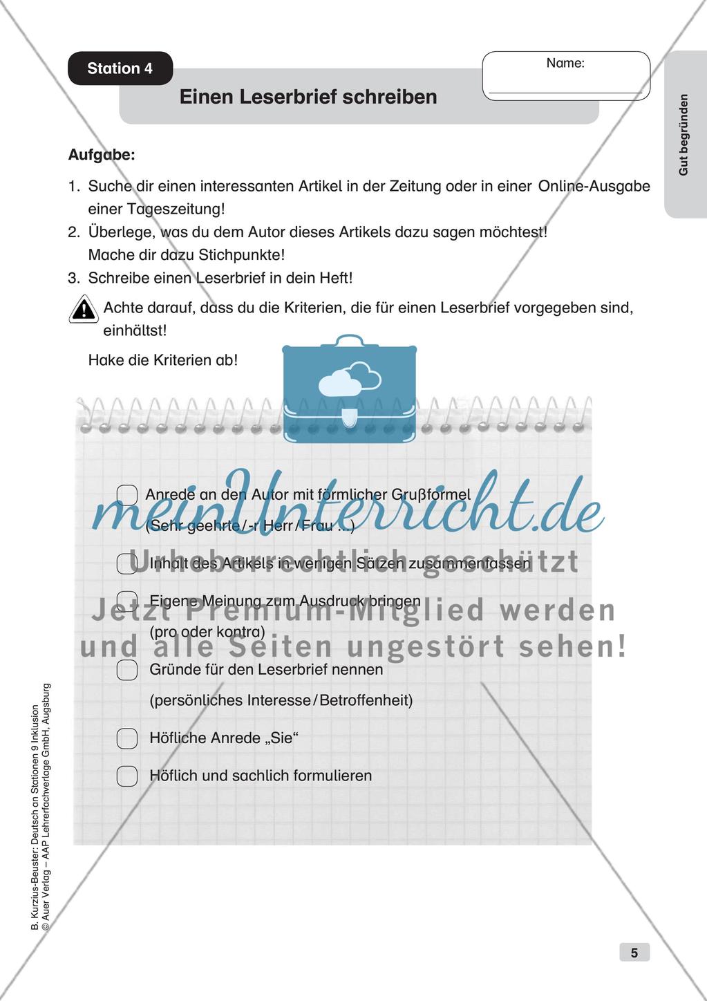 Deutsch an Stationen/Inklusion: Gut begründen Preview 7