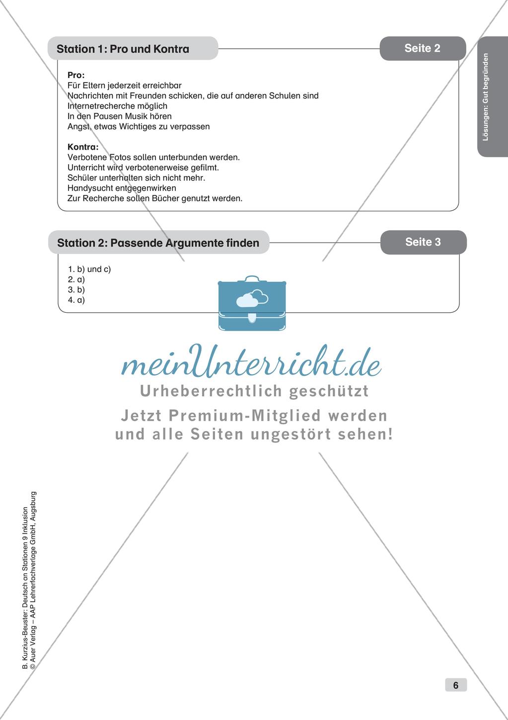 Deutsch an Stationen/Inklusion: Gut begründen Preview 8
