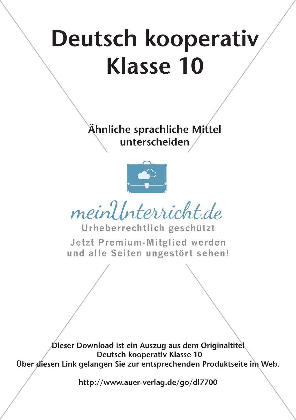 Kooperativ Unterscheidung von ähnlichen sprachlichen Mitteln Preview 2