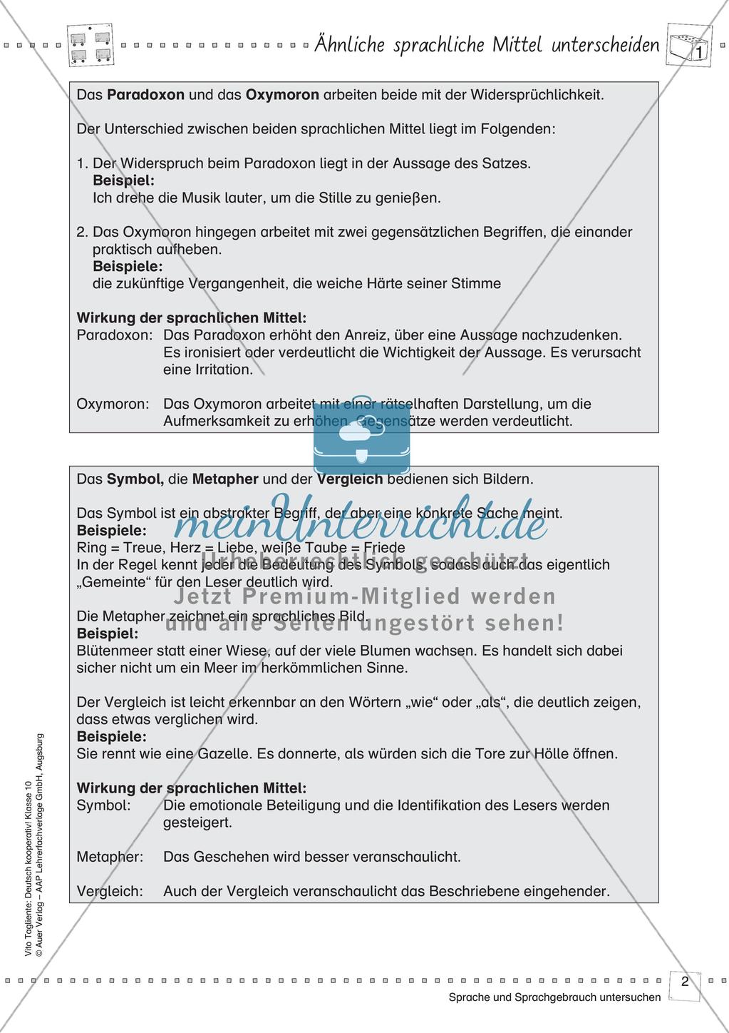 Kooperativ Unterscheidung von ähnlichen sprachlichen Mitteln Preview 4