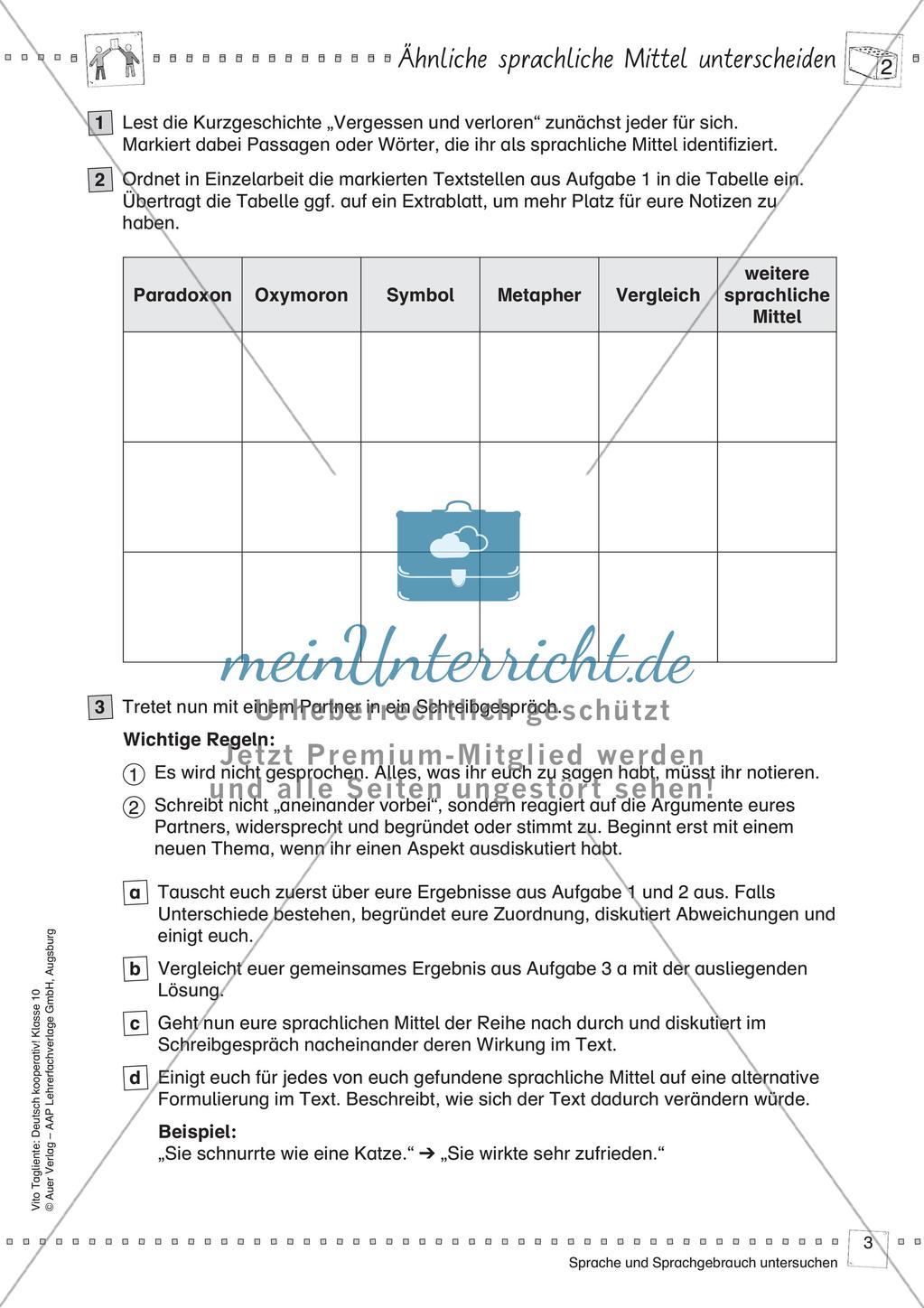 Kooperativ Unterscheidung von ähnlichen sprachlichen Mitteln Preview 5
