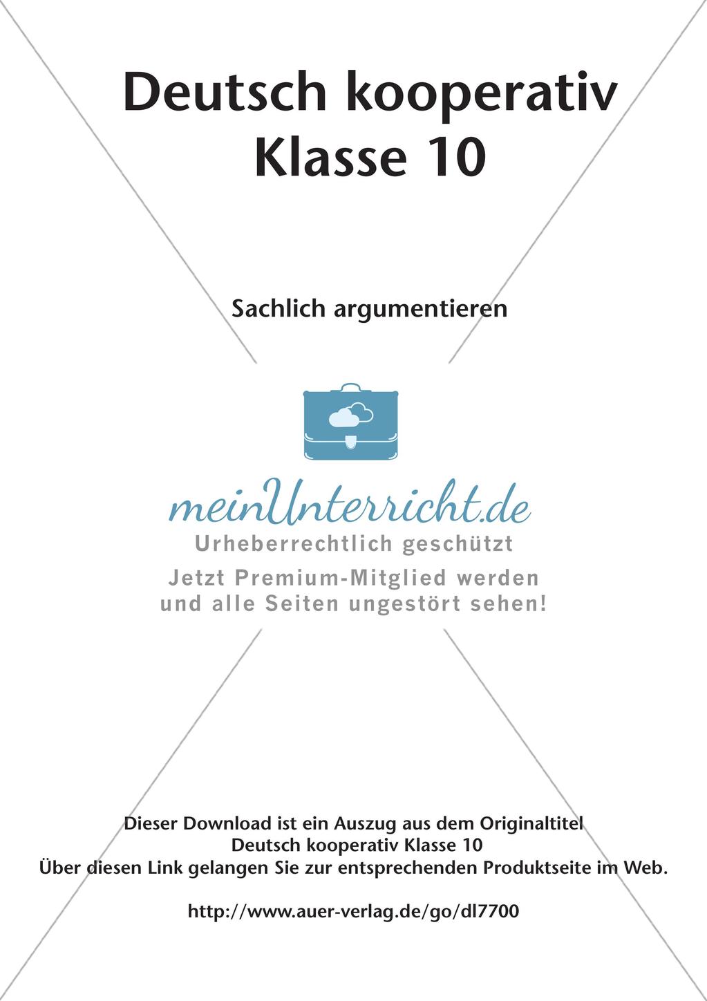 Deutsch kooperativ Sachlich argumentieren Preview 2
