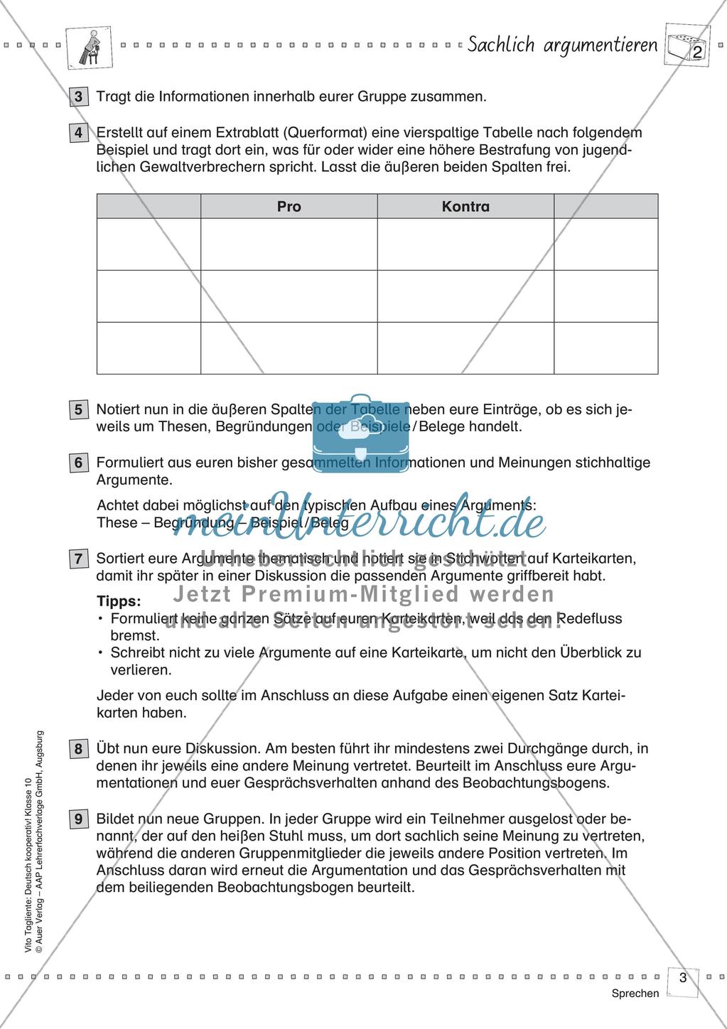 Deutsch kooperativ Sachlich argumentieren Preview 5