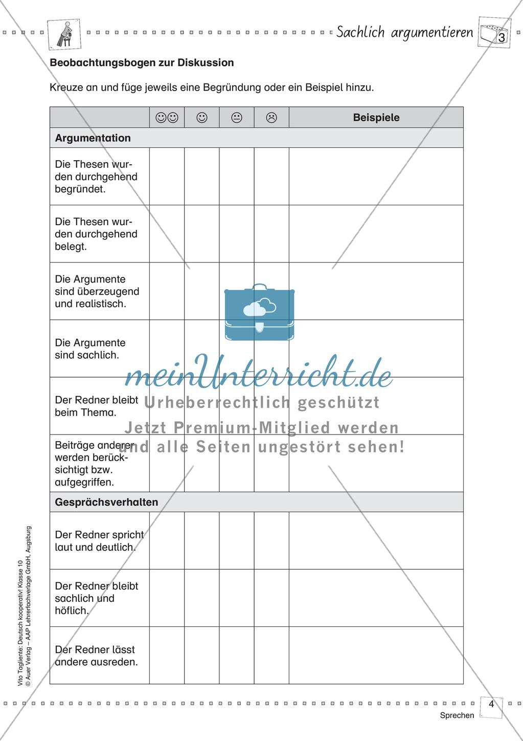 Deutsch kooperativ Sachlich argumentieren Preview 6