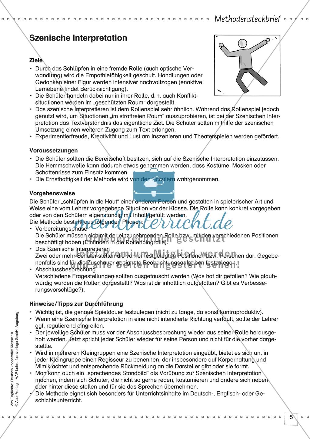 Deutsch kooperativ Anekdoten szenisch interpretieren szenische Darstellung Gruppenarbeit Preview 7