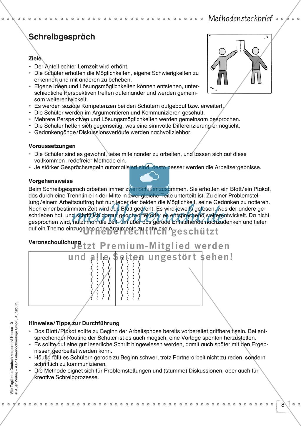 Deutsch kooperativ Karikaturen interpretieren Schreibgespräch szenische Darstellungsform Preview 10