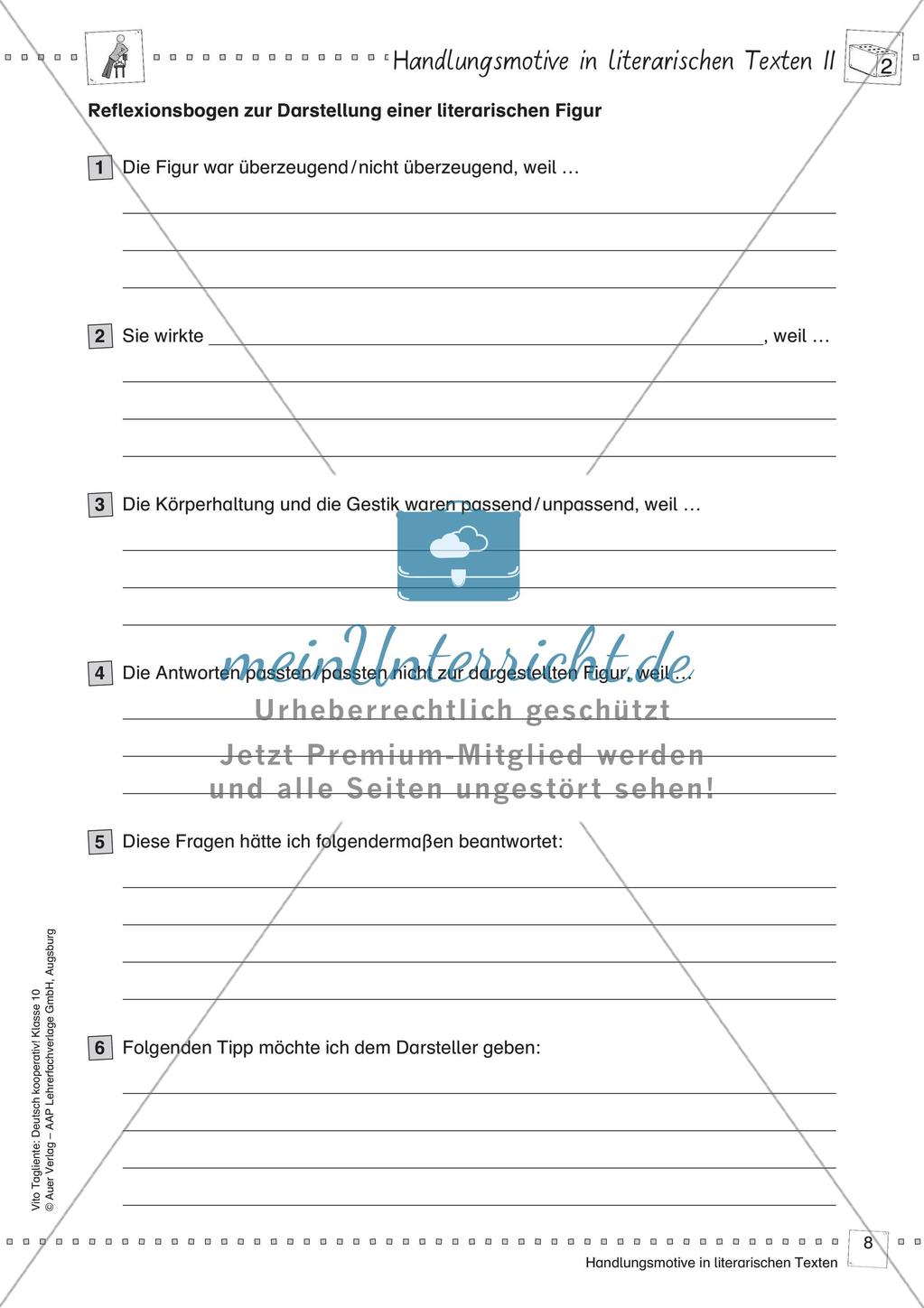 Szenische Interpretation Handlungsmotive in literarischen Texten Ausschnitt aus einem antiken Drama (Antigone) Preview 10