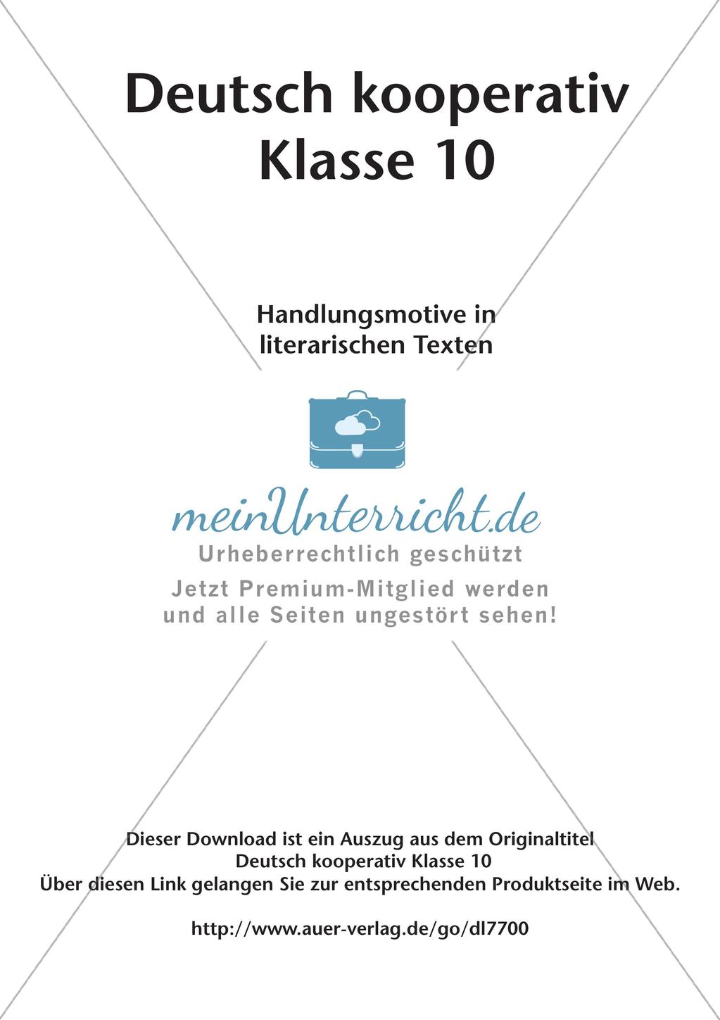 Szenische Interpretation Handlungsmotive in literarischen Texten Ausschnitt aus einem antiken Drama (Antigone) Preview 2