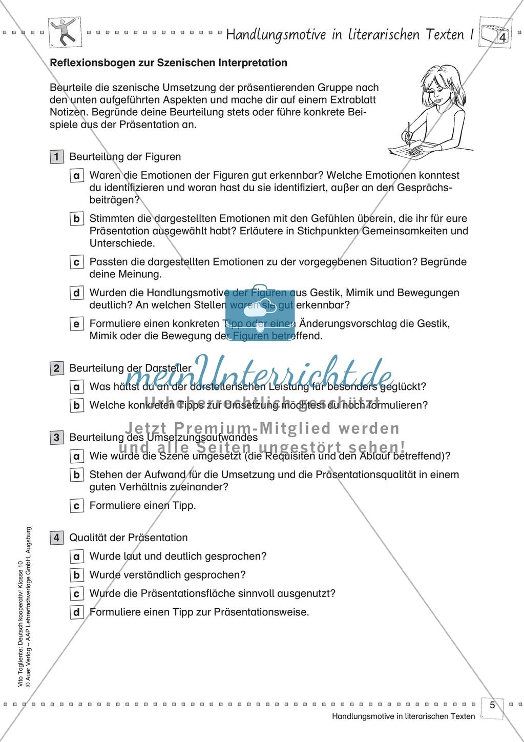 Szenische Interpretation Handlungsmotive in literarischen Texten Ausschnitt aus einem antiken Drama (Antigone) Preview 7