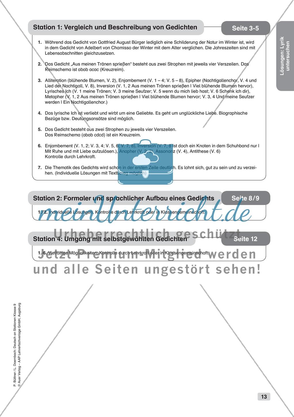 Untersuchung von Lyrik Preview 15