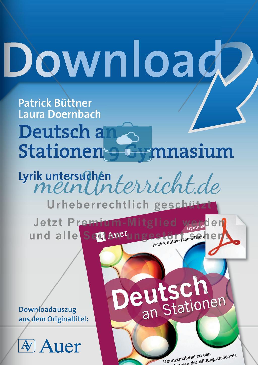 Untersuchung von Lyrik Preview 1