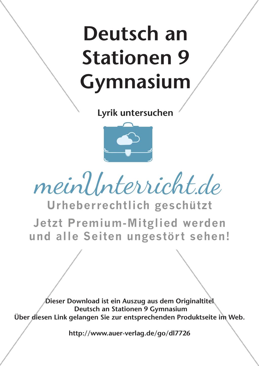 Untersuchung von Lyrik Preview 2