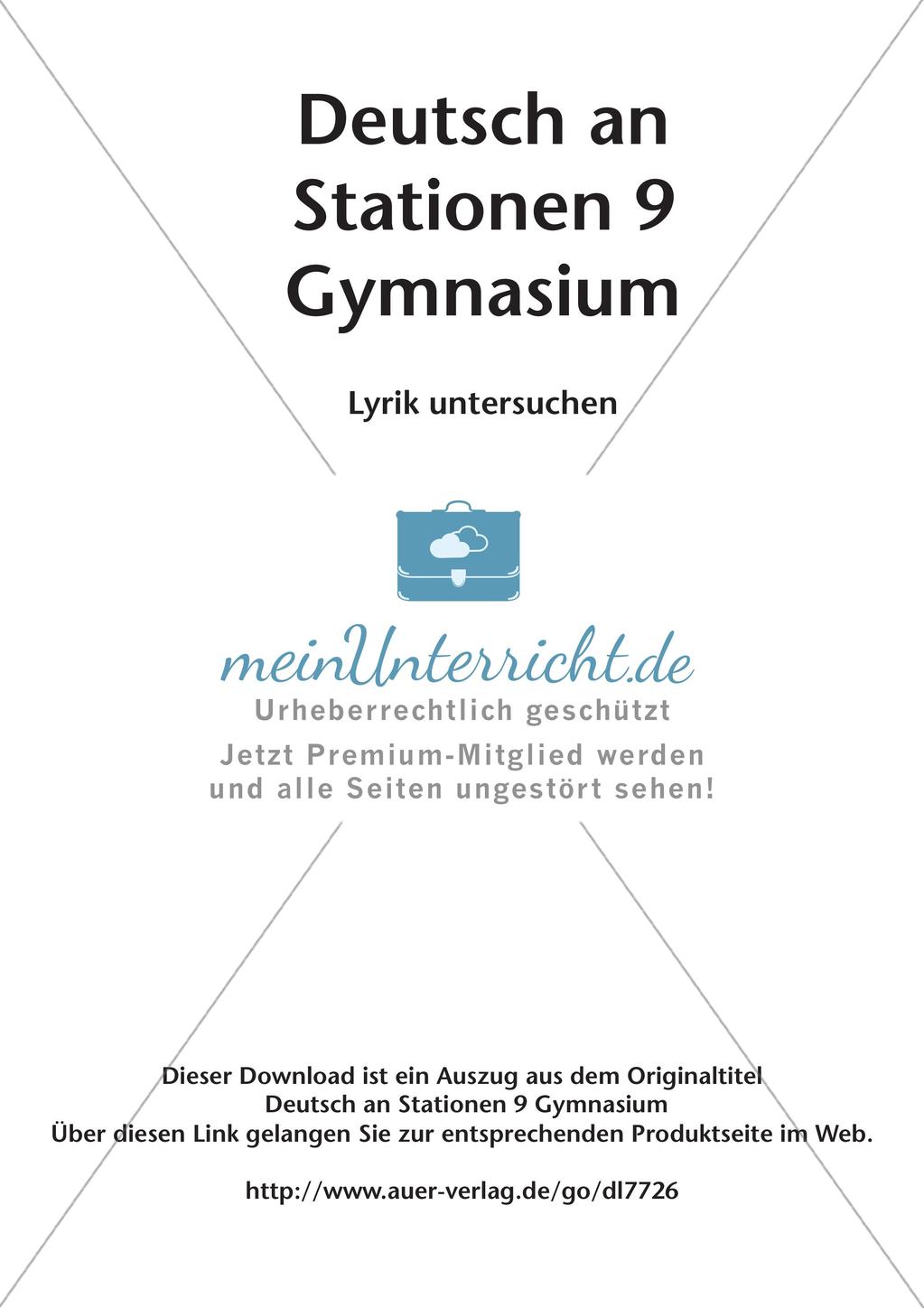 Untersuchung von Lyrik Preview 2