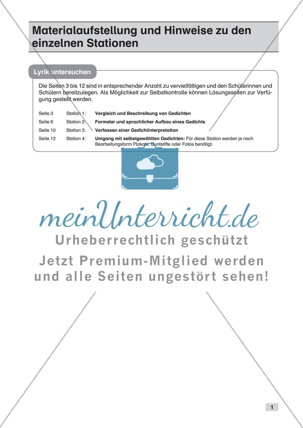 Untersuchung von Lyrik Preview 3