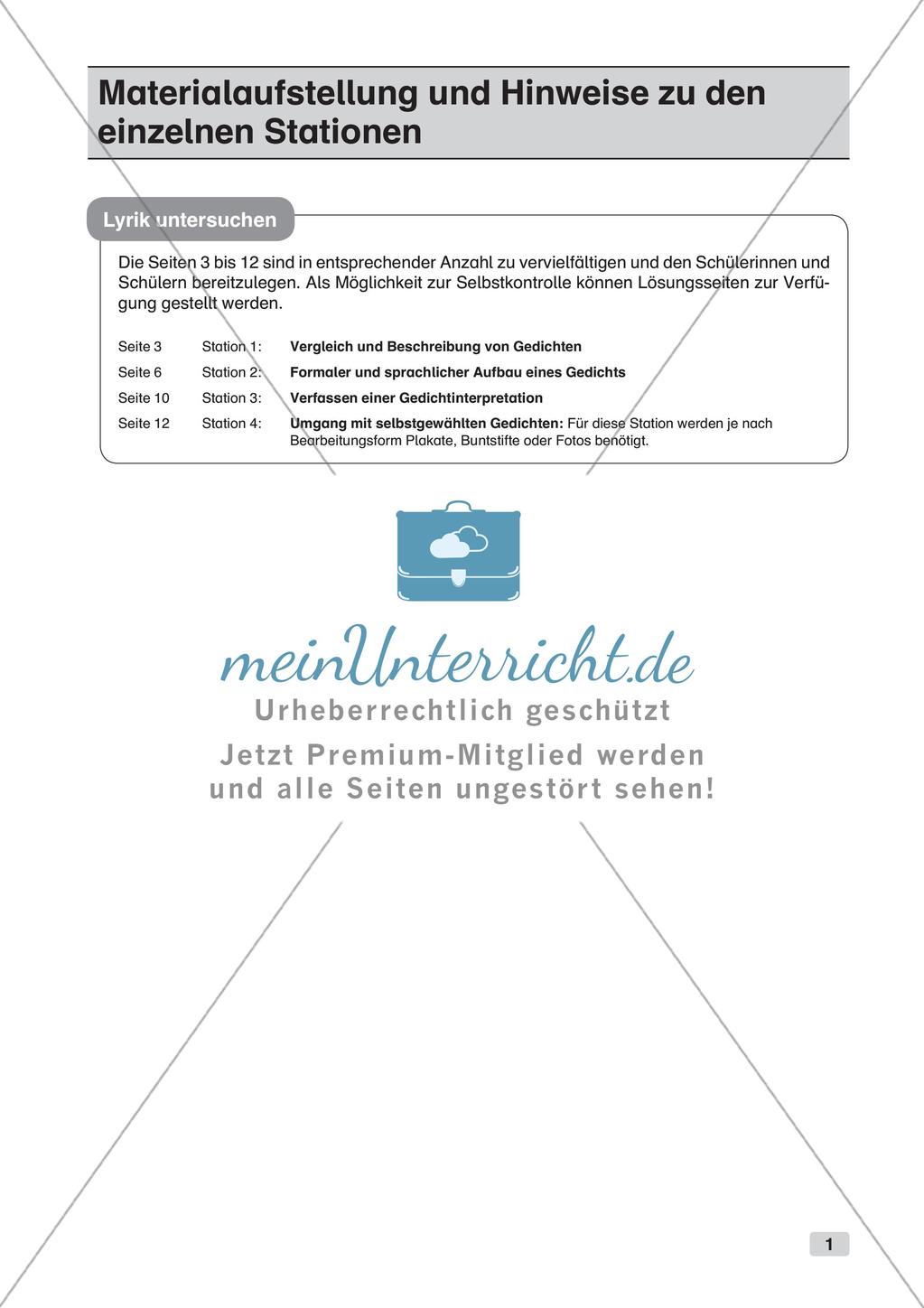 Untersuchung von Lyrik Preview 3