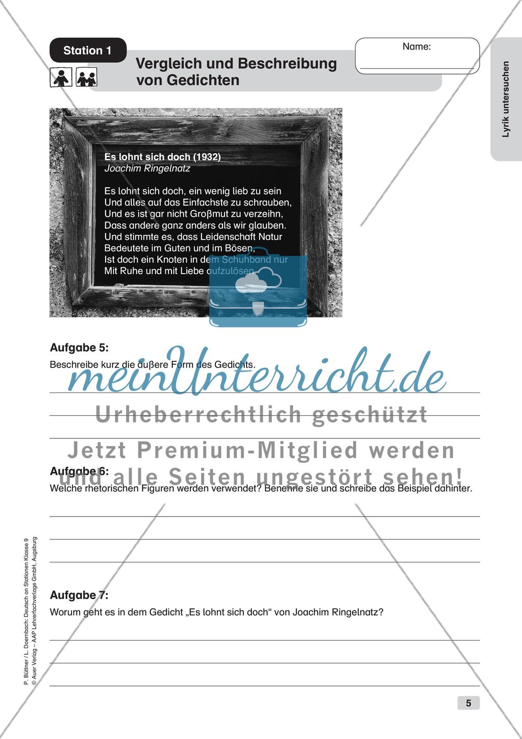 Untersuchung von Lyrik Preview 7