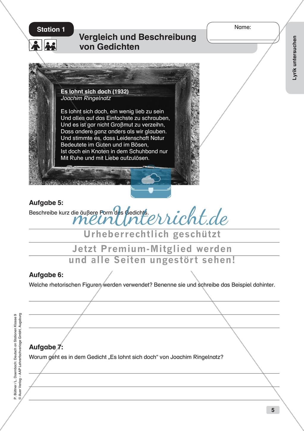 Untersuchung von Lyrik Preview 7