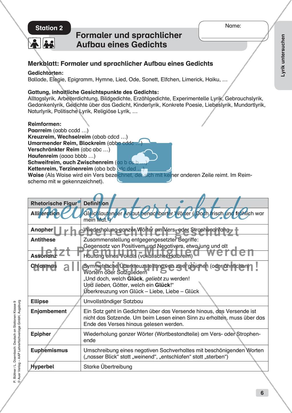 Untersuchung von Lyrik Preview 8