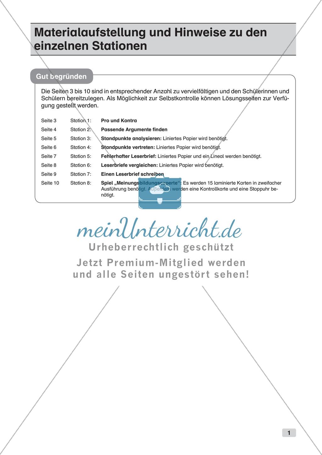 Übungen zum guten Begründen Preview 3