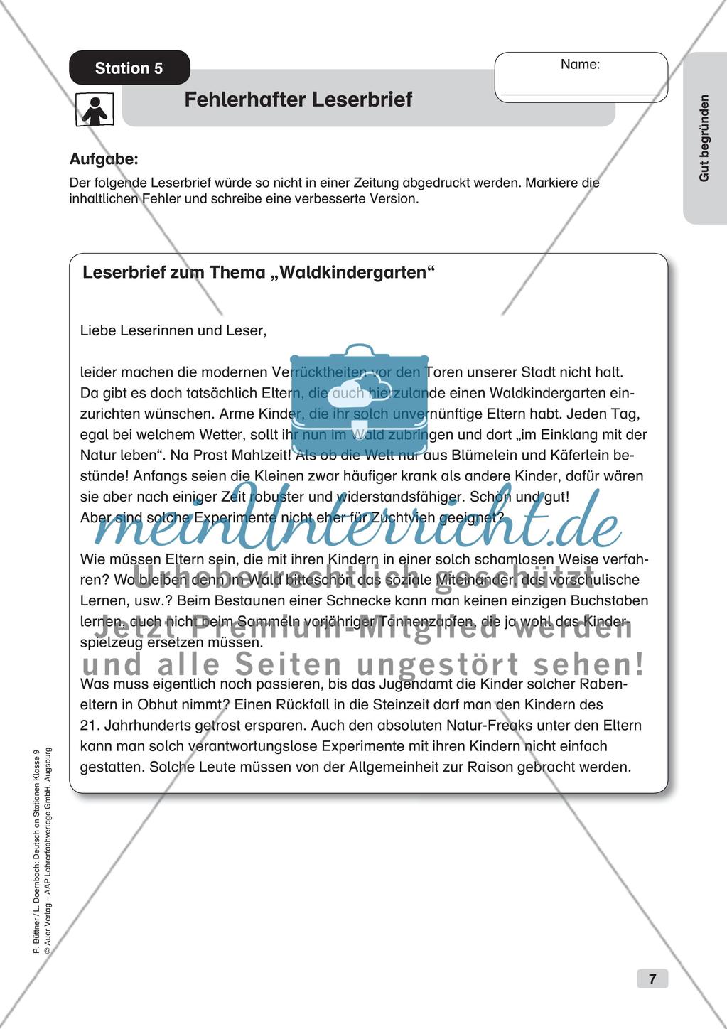 Übungen zum guten Begründen Preview 9