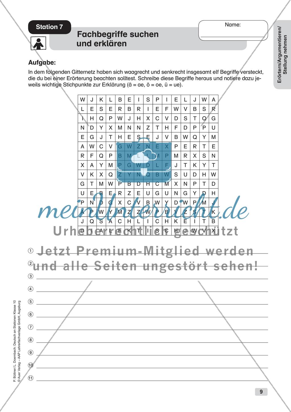 Erörterung, Argumentation und Stellungnahme Preview 11