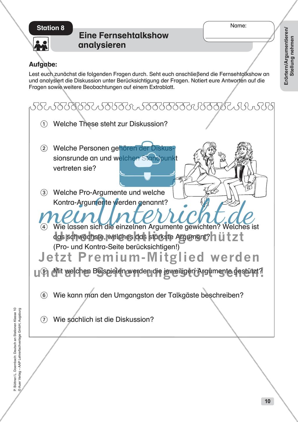 Erörterung, Argumentation und Stellungnahme Preview 12