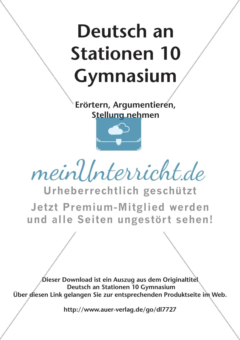 Erörterung, Argumentation und Stellungnahme Preview 2