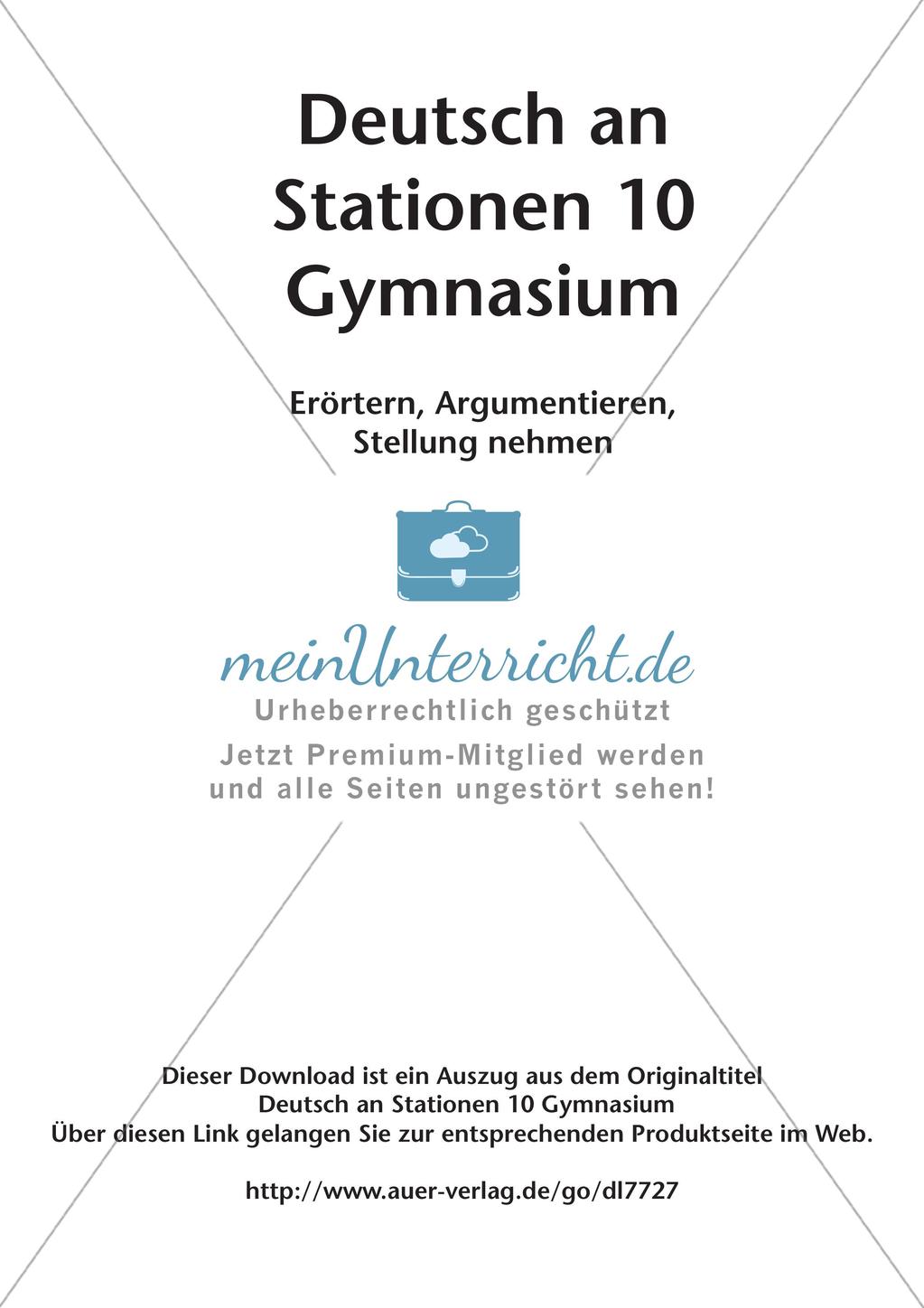 Erörterung, Argumentation und Stellungnahme Preview 2