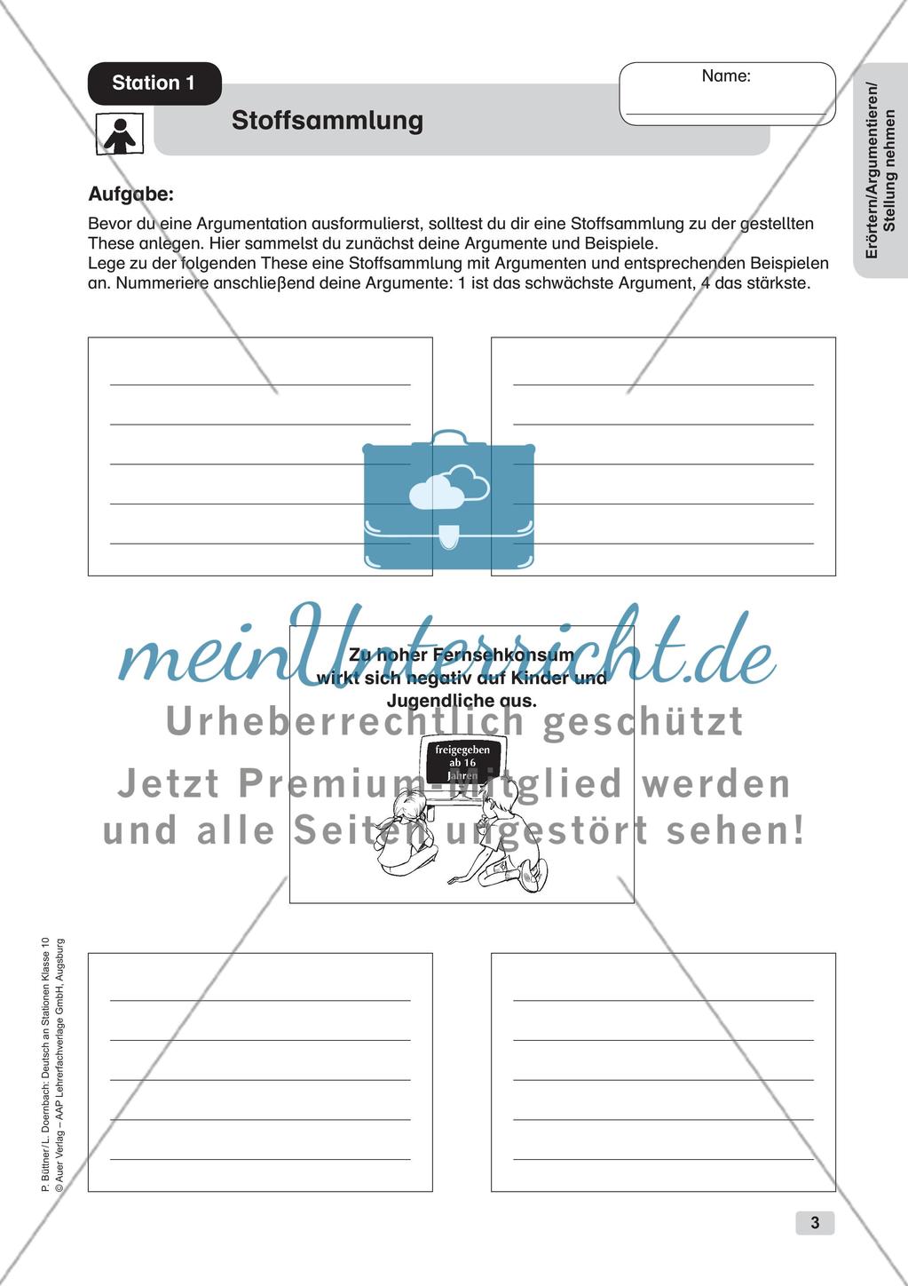 Erörterung, Argumentation und Stellungnahme Preview 5