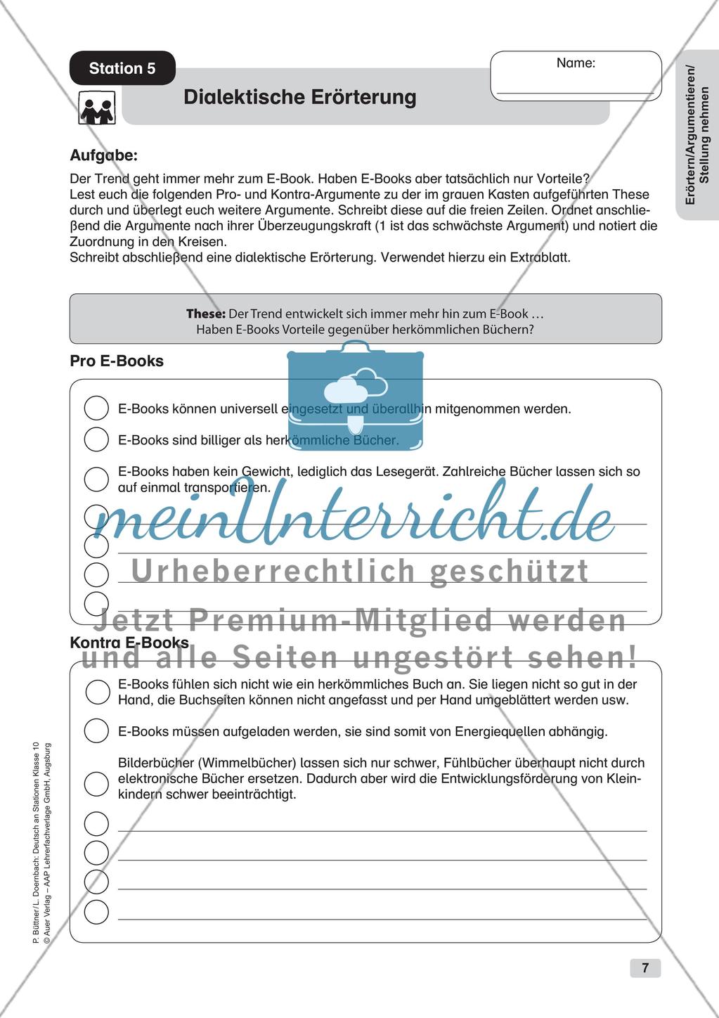 Erörterung, Argumentation und Stellungnahme Preview 9