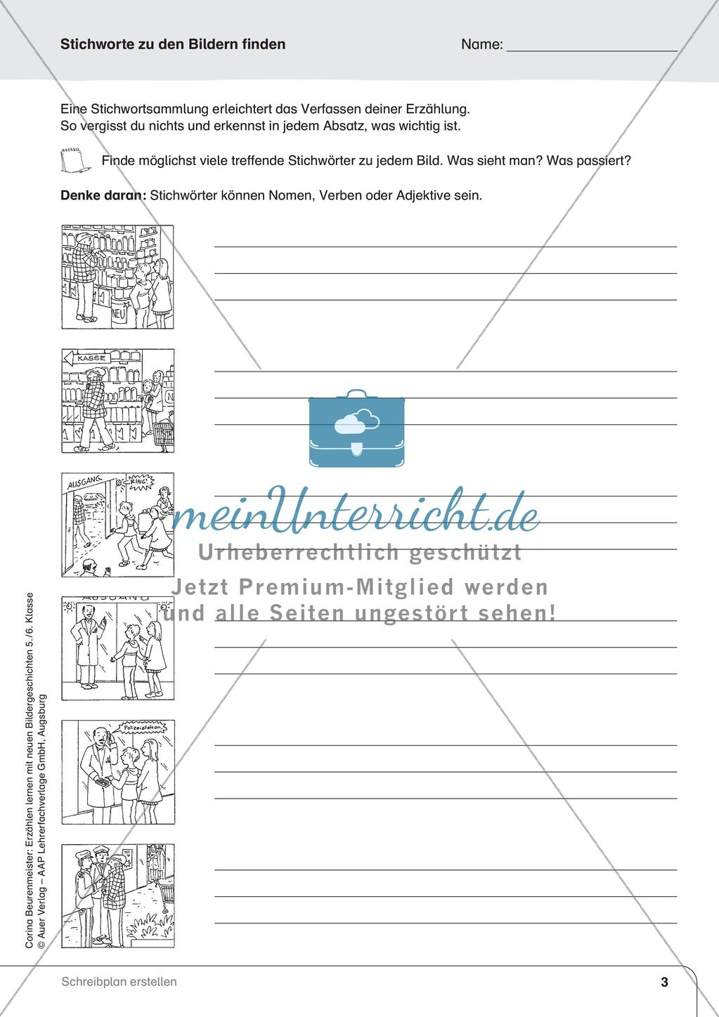 Erzählen nach Bildergeschichten: Erstellung eines Schreibplans Preview 5