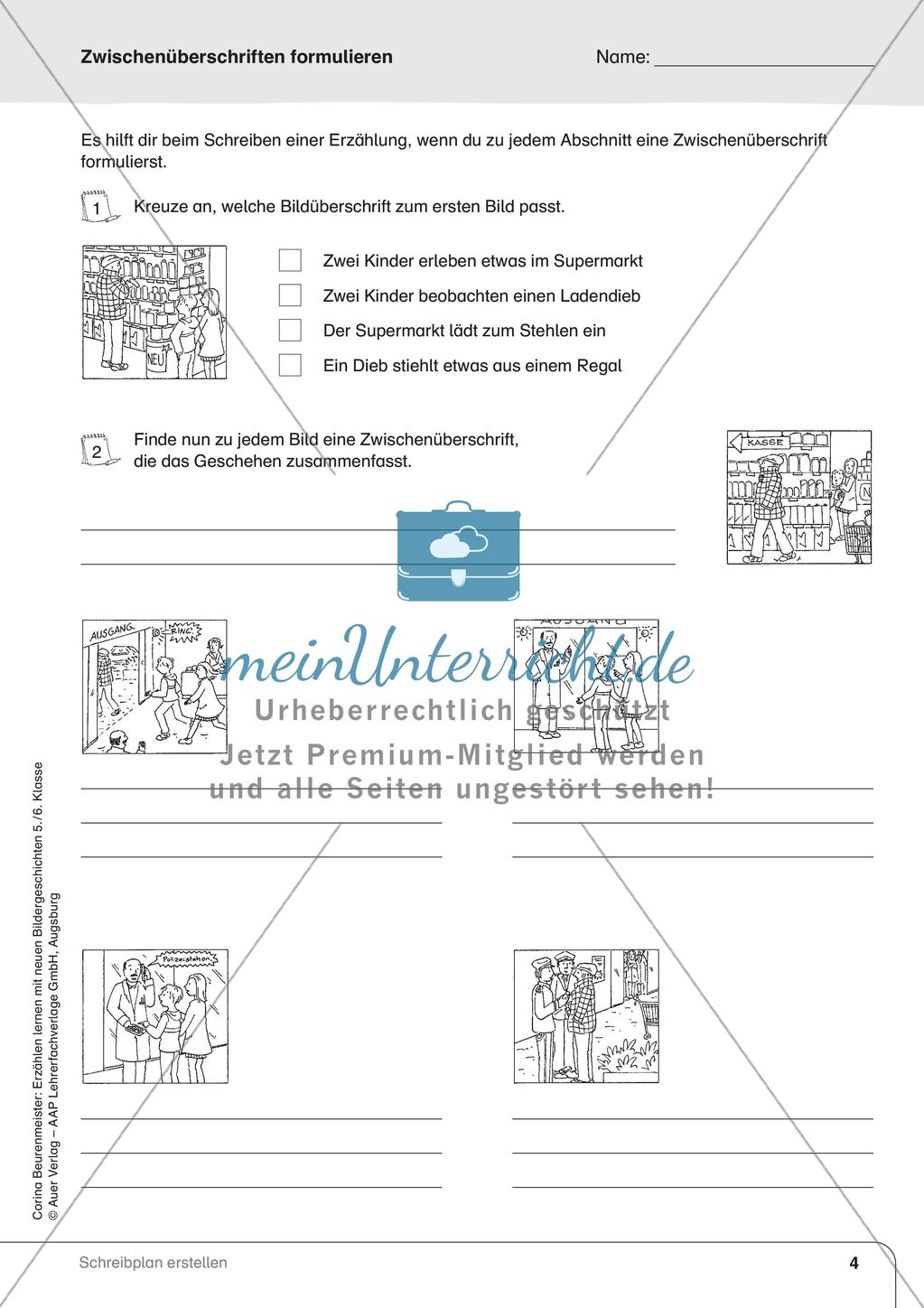Erzählen nach Bildergeschichten: Erstellung eines Schreibplans Preview 6