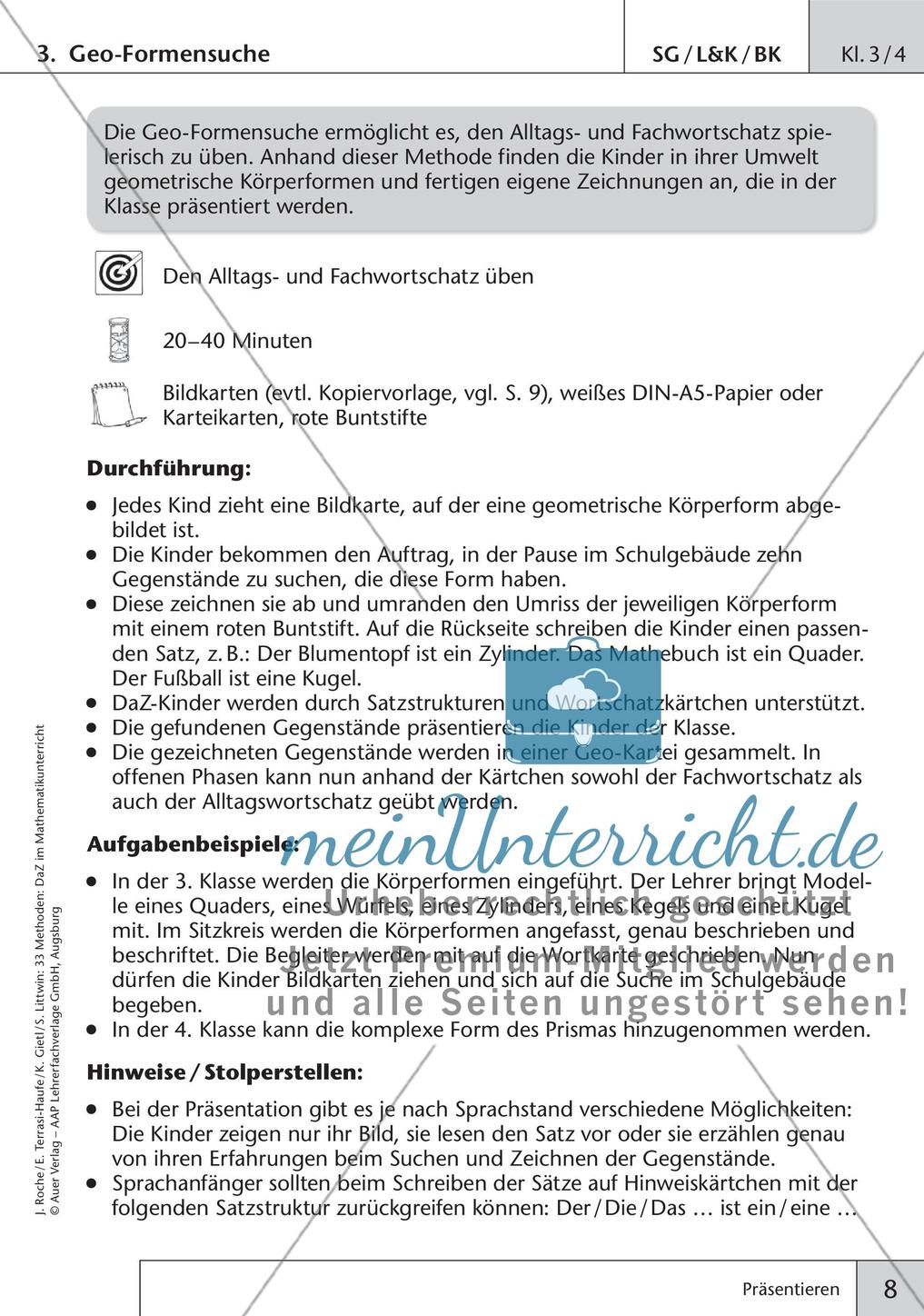 Methoden im Mathematikunterricht: Präsentieren Preview 10