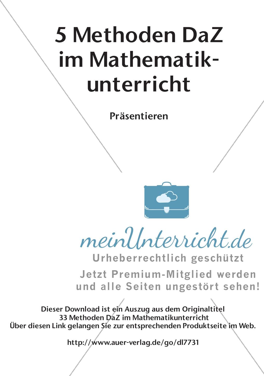 Methoden im Mathematikunterricht: Präsentieren Preview 2
